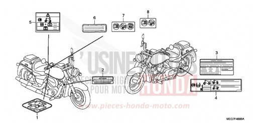 CAUTION LABEL (VT750C2B/C2S/CS/C/CA) VT750CSC de 2012